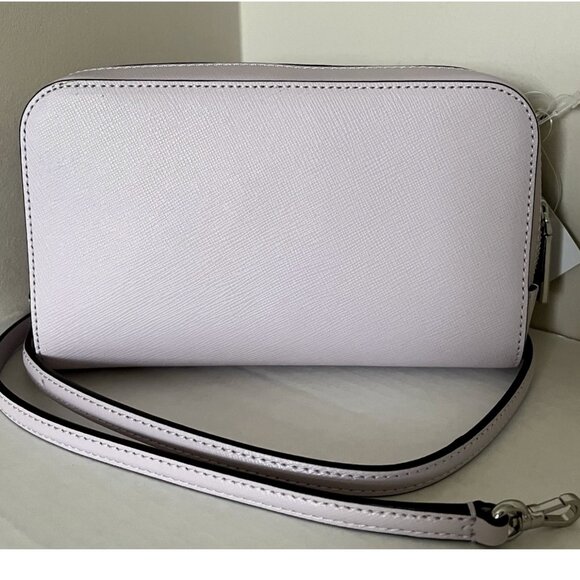 New Kate Spade Staci Dual Zip Around Crossbody Saffiano Leather Lilac Moonlight - Picture 4 of 6